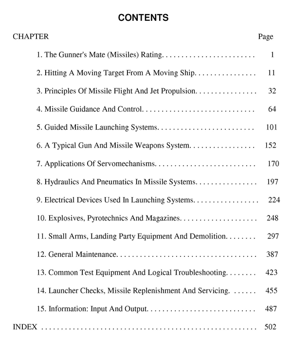 table of contents